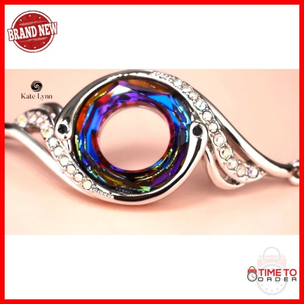 Adjustable Slider Crystal Bracelet Phoenix Charm Symbol of Luck Renewal Gift
